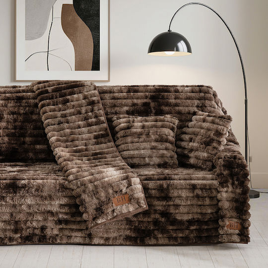 Beauty Home Decorative Pillow Case 8680 in Brown Fur 42x42cm