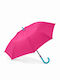 Windproof Automatic  Umbrella with Walking Stick Pink