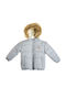 Kids’ Short Grey Fur Coat with Lining & Hood