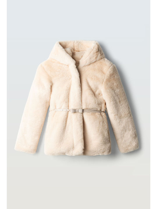 Evita Short White Children's Fur Coat