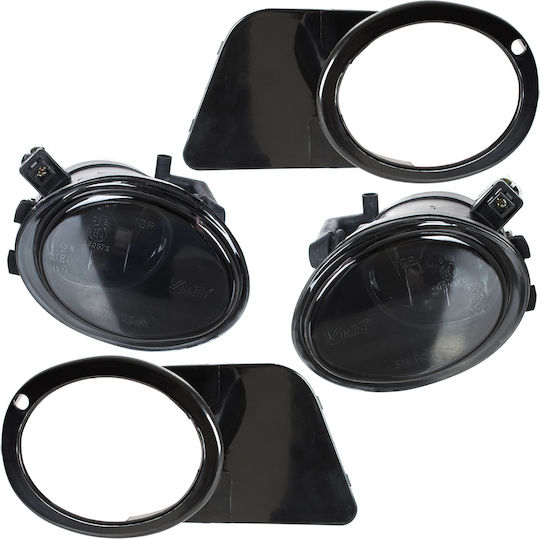 BMW 5 E39 M-Paket M5 96–03 Getönte Halogenscheinwerfer-Rahmen Links + Rechts 4 Stück Set