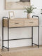 Console Table in Sonoma Oak Wood & Metal L90xW33xH80.5 cm