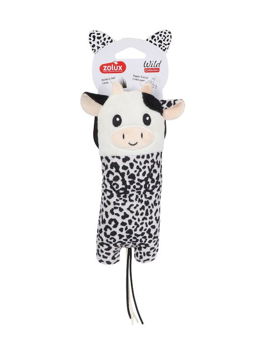 Cooper & Pals Zolux Wild Black Cow Plush Cat Toy