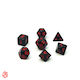 Set de Zaruri Negre cu Numere Roșii și Săculeț RPG Dungeons & Dragons Pathfinder Wargames