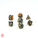 Set de Zaruri Acrilice Bicolore Muștar și Negre cu Săculeț pentru RPG Dungeons & Dragons Pathfinder Wargames
