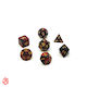 Set de Zaruri Bicolore Roșii și Negre cu Săculeț, Set de Zaruri Acrilice pentru RPG, Dungeons & Dragons, Pathfinder și Wargames