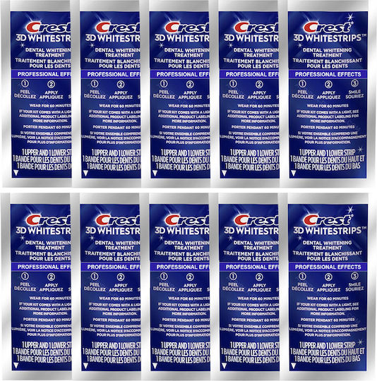 Crest 3d White Benzi Pentru Albirea Dinților 10 Bucăți