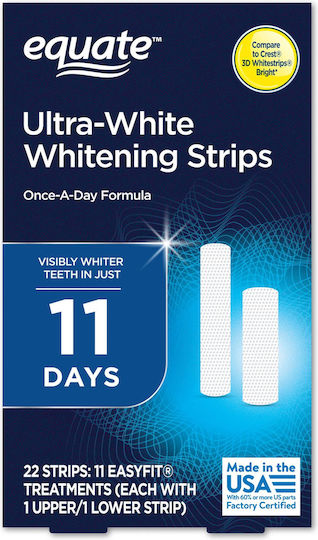 Equate Ultra White Ταινίες Λεύκανσης Δοντιών 11τμχ