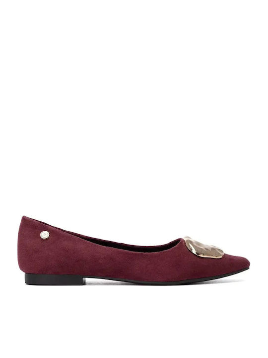 Xti Wildleder Damen Ballerinas Burgundisch