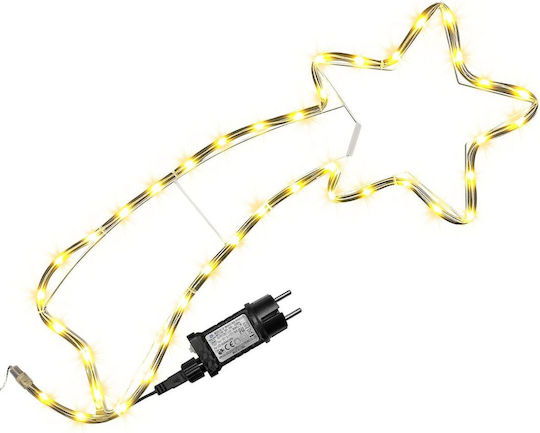 Stea de Crăciun Impermeabilă cu Lumină LED din Plastic, Alb Cald, 1.1x1.1x68 cm