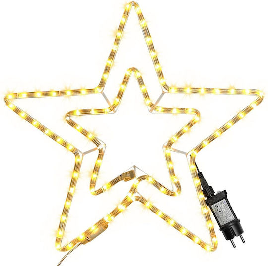 Stea de Crăciun Impermeabilă cu Lumină LED, din Plastic, Alb Cald, 1,1 x 1,1 x 54 cm
