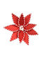 Decoris Decorațiune de Crăciun, Floare de Poinsettia din Plastic, Lungime 27 cm, Roșie