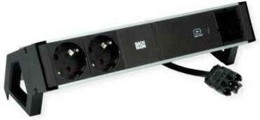 Bachmann Desk2 Alu Prelungitor cu prize multiple cu USB-C