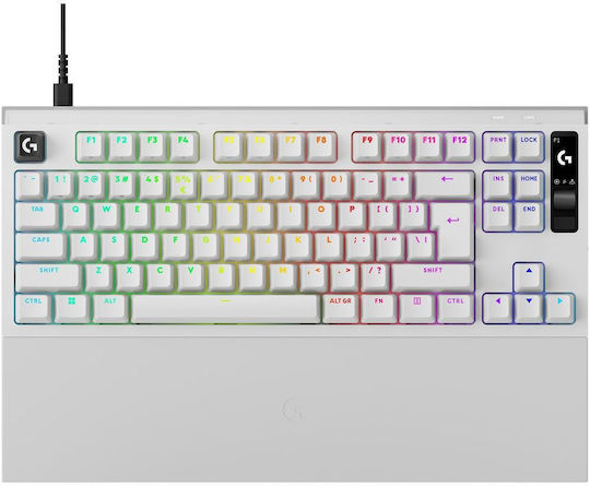 G Pro X2 Rapid геймърска клавиатура без цифров блок с магнитни превключватели и RGB осветление (Английски (САЩ)) бяла