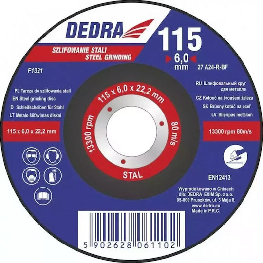 Dedra Steel Grinding Disc 76x4.0x10mm Ded7339 One Size