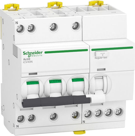 Schneider Electric Ρελέ Ράγας Διαρροής 20A Τετραπολικό