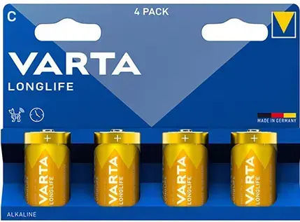 Varta Longlife Lr14 Alkaline Batteries 4-pack Blister Pack