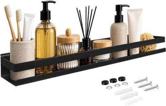 Zortiva Wall-Mounted Metal Bathroom Shelf 50x6x10.5cm Black Zortiva Wall-Mounted Metal Bathroom Shelf 50x6x10.5cm Black