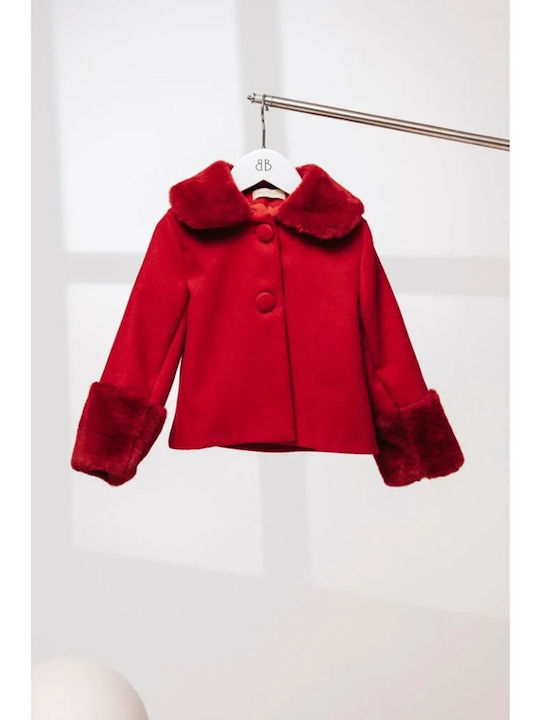Baby Bloom Roter Taufmantel aus Pelz