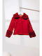 Baby Bloom Roter Taufmantel aus Pelz