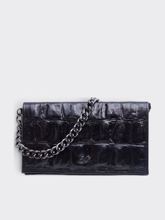City Girl Croco Γυναικείο Clutch Croco Μαύρο