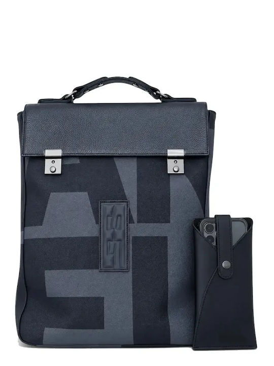 Ea Logo Grey Leather Women's Backpack