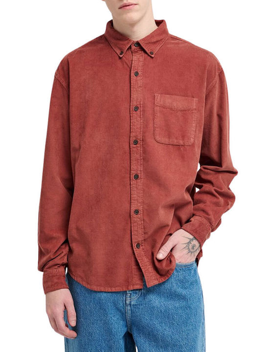 Long Sleeve Corduroy Shirt in Regular Fit Apple Butter