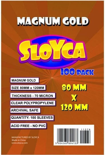 Sloyca Folii pentru cărți de joc supradimensionate, 100 Bucăți, Aurii