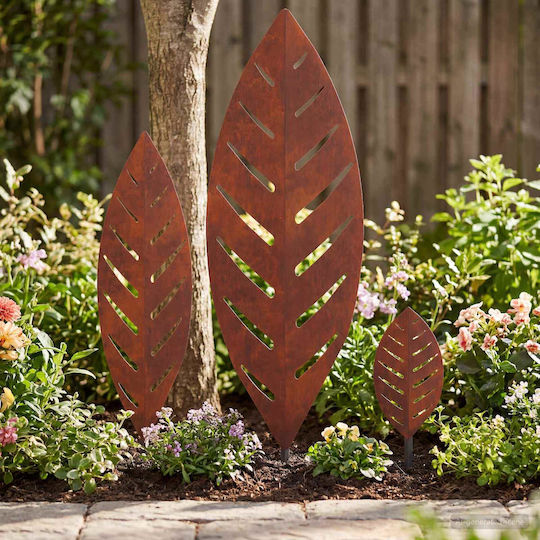 vidaXL Gartenstützen 3 Stk. 116,5 × 35 × 3 cm Rostfarben
