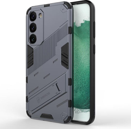 Punk Armor Твърд Калъф със Стойка Сив Samsung Galaxy S23 Plus 5G
