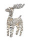 Koopman Illuminated Christmas Figure Reindeer Silver Height 34 cm
