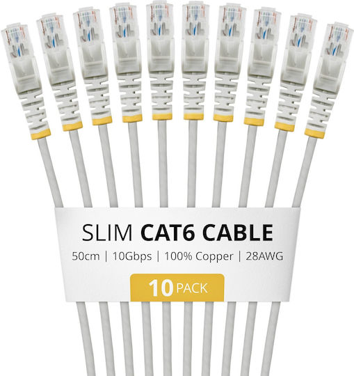 StarTech U/UTP Cat.6 (Gigabit) Network Cable Ethernet 0.5m Gray