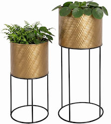 Relaxdays Pflanzenständer Metall Gold
