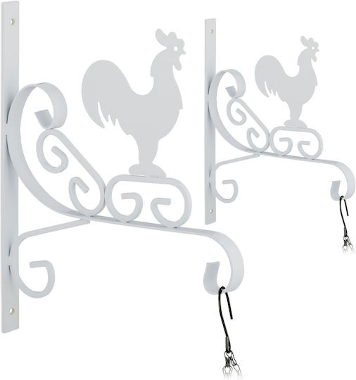 Relaxdays Hanging White Plant Stand 30 x 25.5 cm