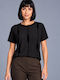 Top Crop de Damă Negru