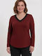 Women's Leather Burgundy Blouse