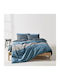 Kentia Versus Single Fitted Sheet Set 90x200+35cm Blue - Brown - Beige (3 Pieces)