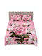 Comfort King Size Sheet Set with 1 Pillowcase 260x220cm Pink (4pcs)