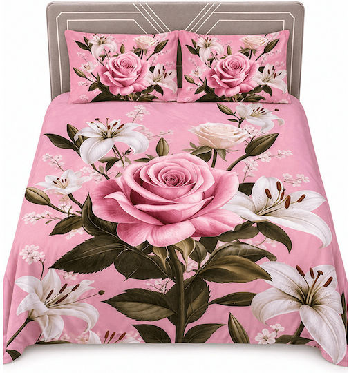 Comfort King Size Sheet Set 4 Pieces 260x220cm Pink Comfort King Size Sheet Set 4 Pieces 260x220cm Pink