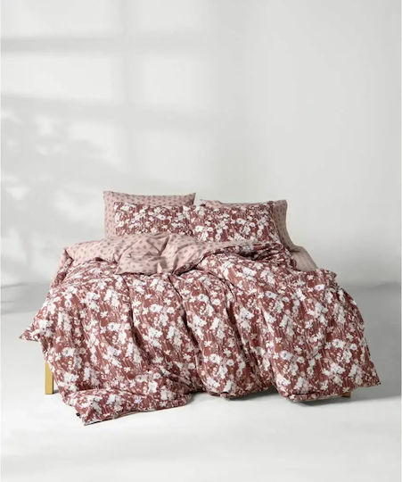 Kentia Versus King Size Set 260x240cm Terracotta - White Kentia Versus King Size Set 260x240cm Terracotta - White
