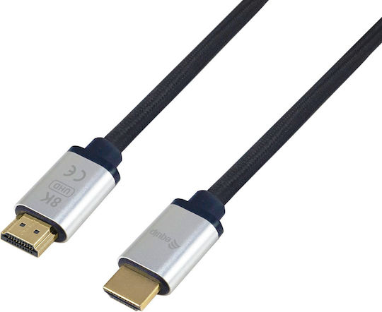 Equip HDMI 2.1 Καλώδιο HDMI male - HDMI male 0.5m Μαύρο