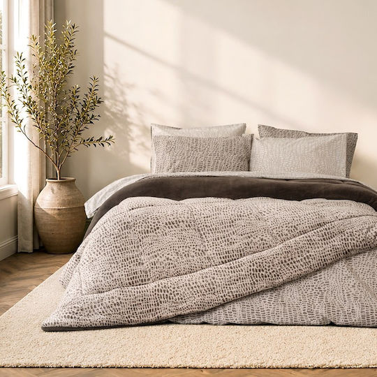 Nima Sherpa Comforter Set Semi-Double 180x240cm Beige