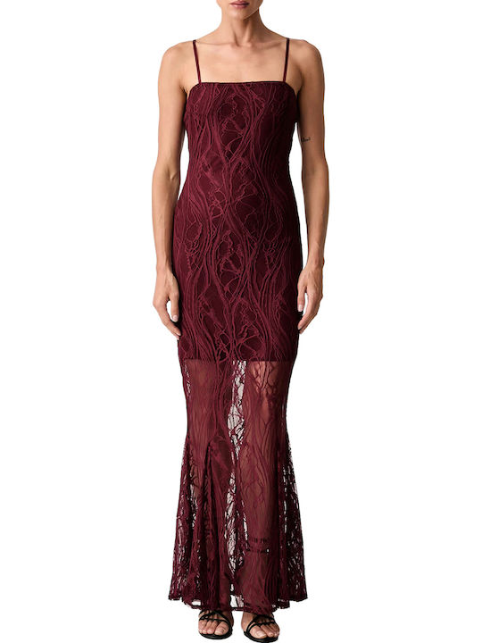 Guess Вечерна Рокля Комбинезон Burgundy Shade