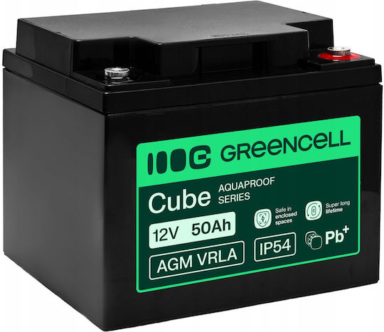 Green Cell AGM12V50AH-H UPS Battery with 50Ah Capacity and 12V Voltage