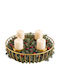 Relaxdays Suport Metalic Gri pentru Lumânare de Crăciun 10x33 cm