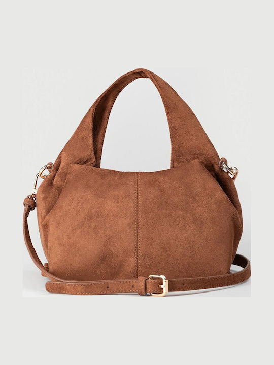 Damenhandtasche / Crossbody-Tasche aus braunem Wildleder