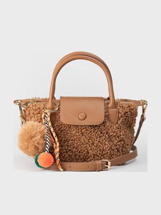 Damen Flap-Tasche Kamel