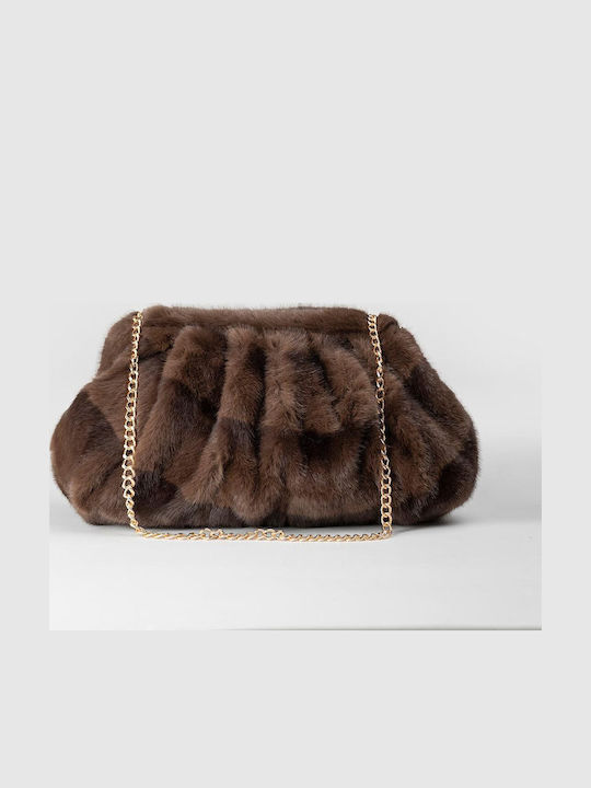 Brown Fur Women's Clutch