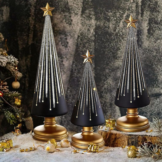 Beleuchtete Weihnachtsdeko-Glasbäumchen 3 Stück Holiday Decorations Gradient