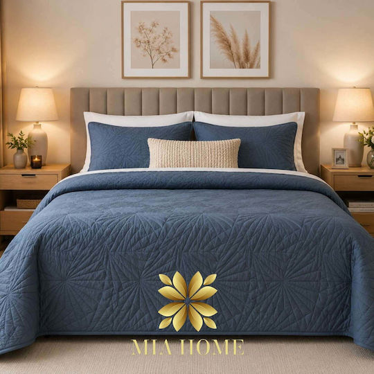 Mia Home Cuvertură matlasată pentru pat dublu Blue 220x240cm